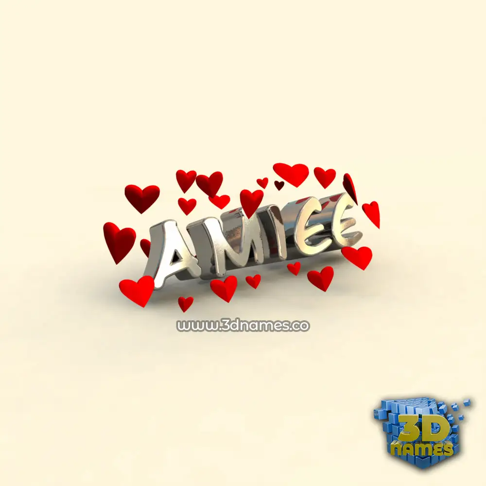 amiee in In Love style - 3D name wallpaper