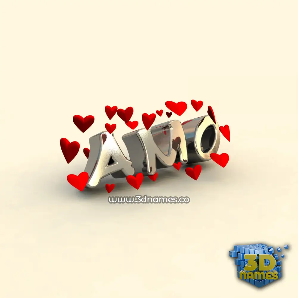 amo in In Love style - 3D name wallpaper