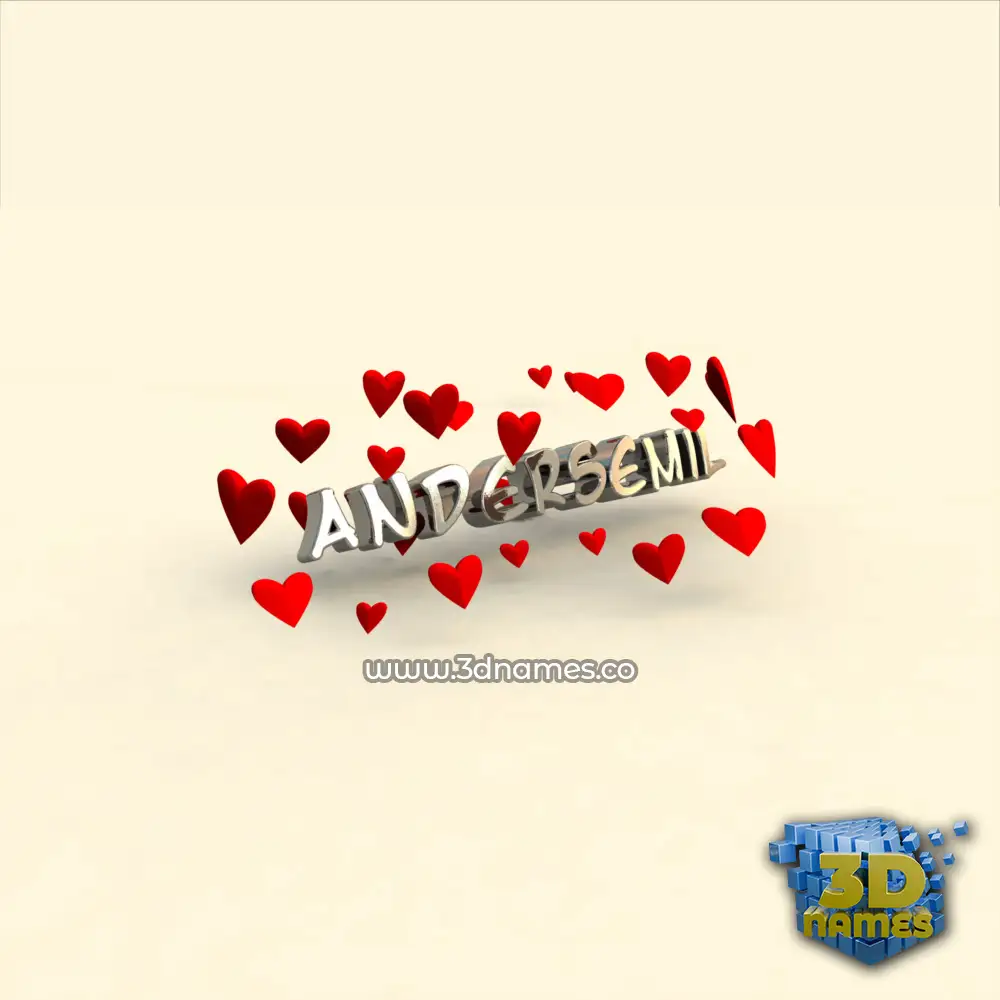andersemil in In Love style - 3D name wallpaper