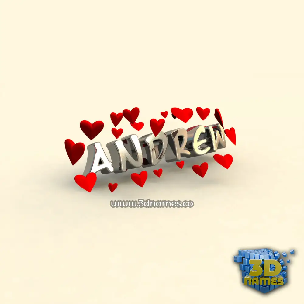 andrew in In Love style - 3D name wallpaper