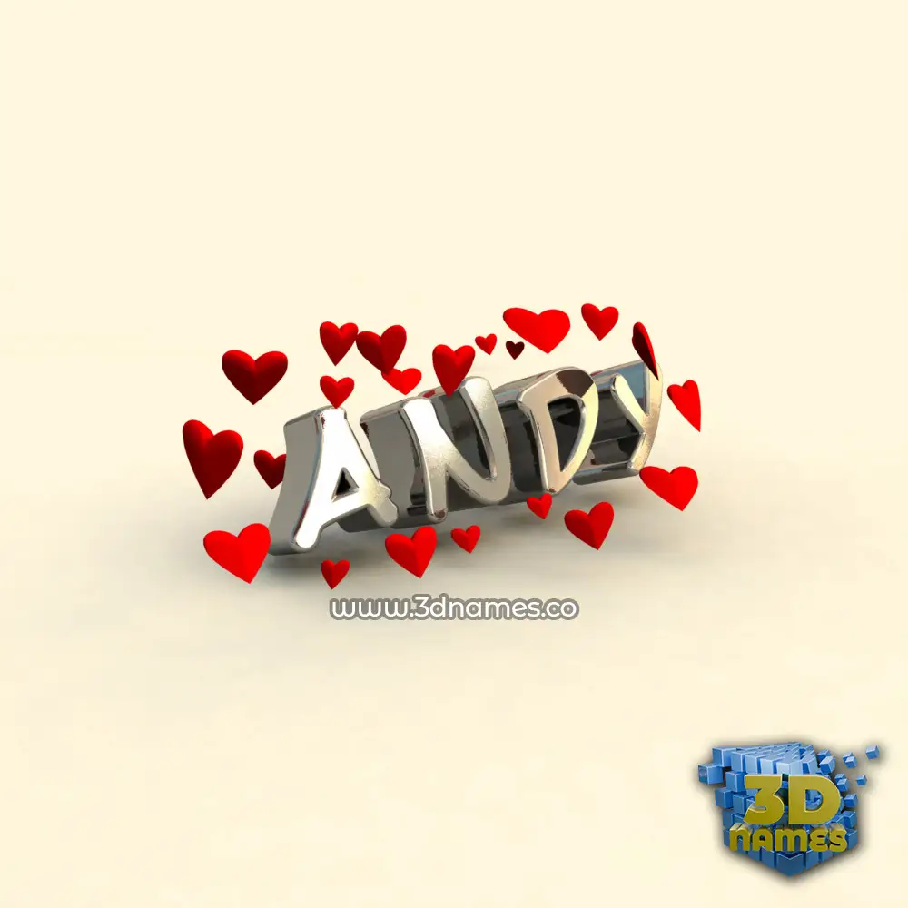 andy in In Love style - 3D name wallpaper