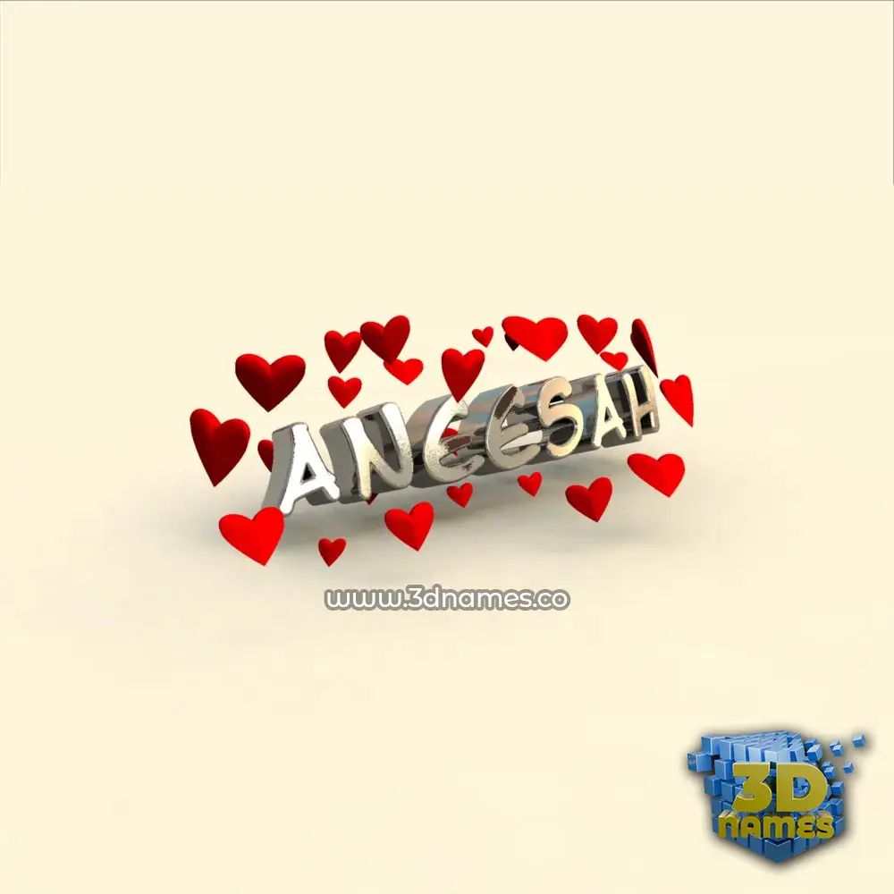 aneesah in In Love style - 3D name wallpaper