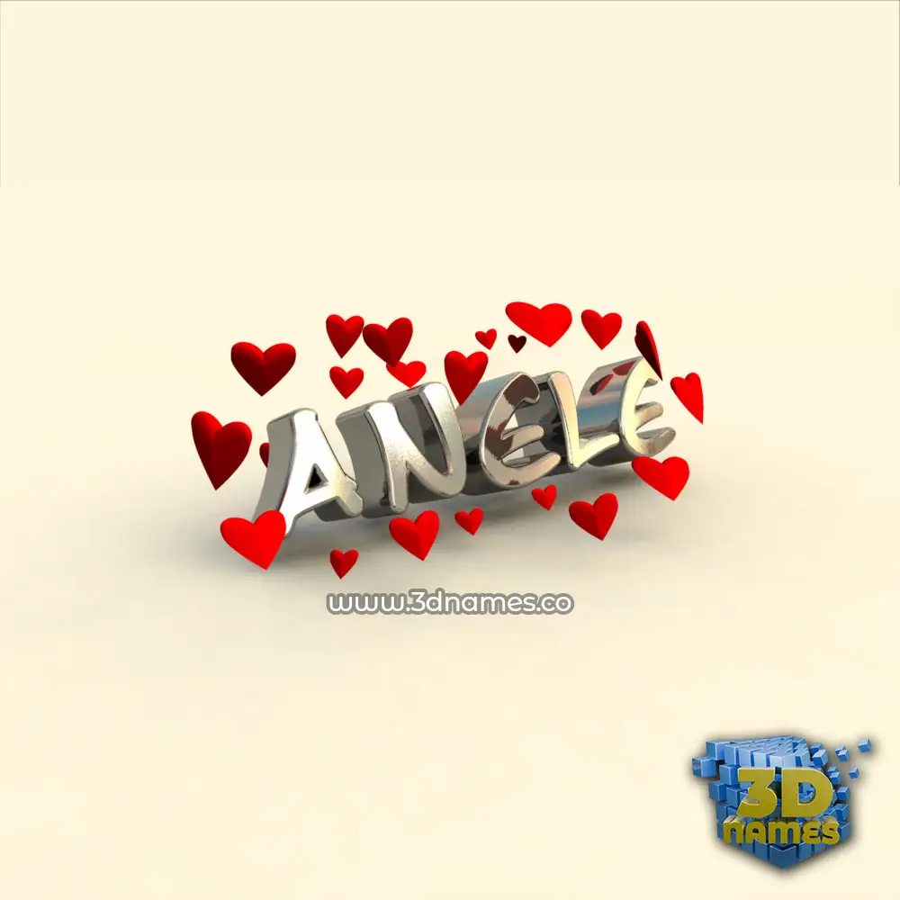 anele in In Love style - 3D name wallpaper