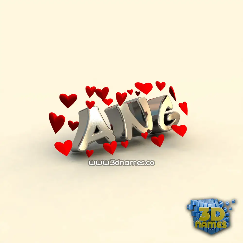ang in In Love style - 3D name wallpaper