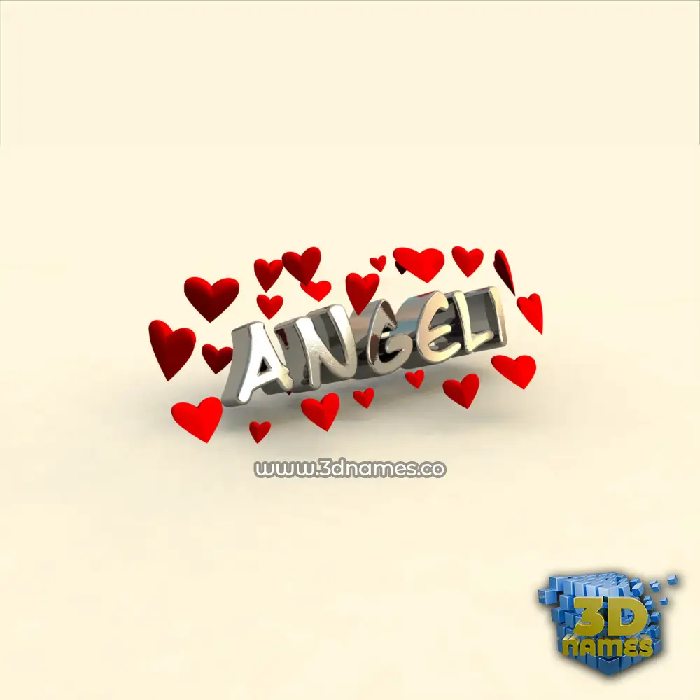 angeli in In Love style - 3D name wallpaper