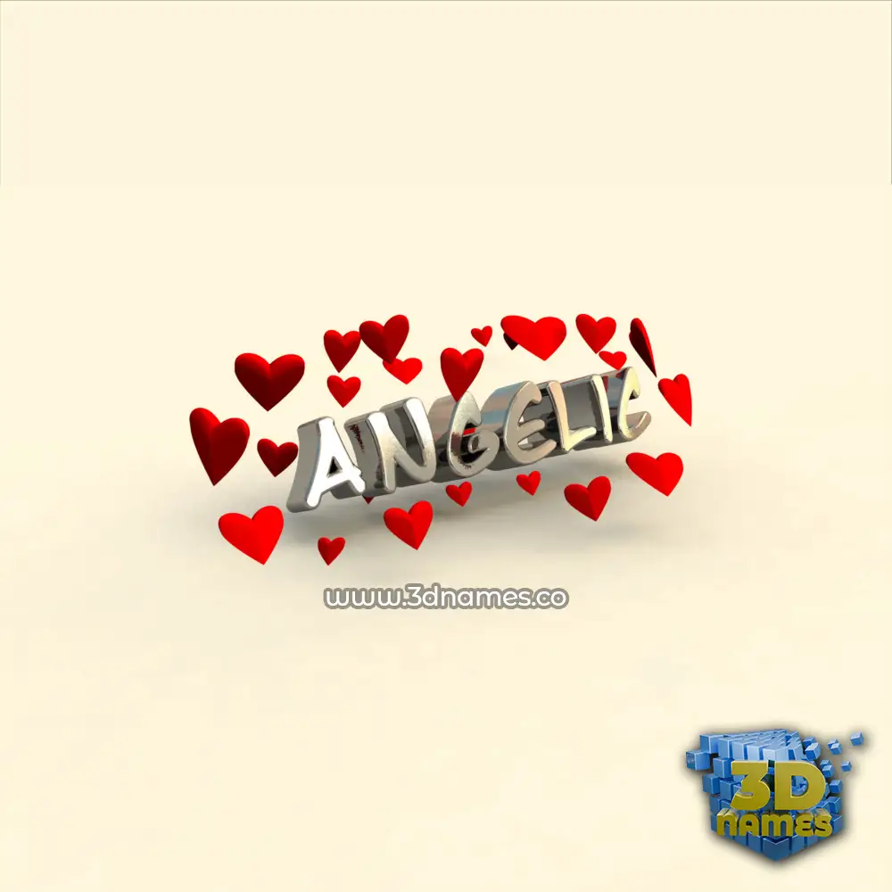 angelic in In Love style - 3D name wallpaper