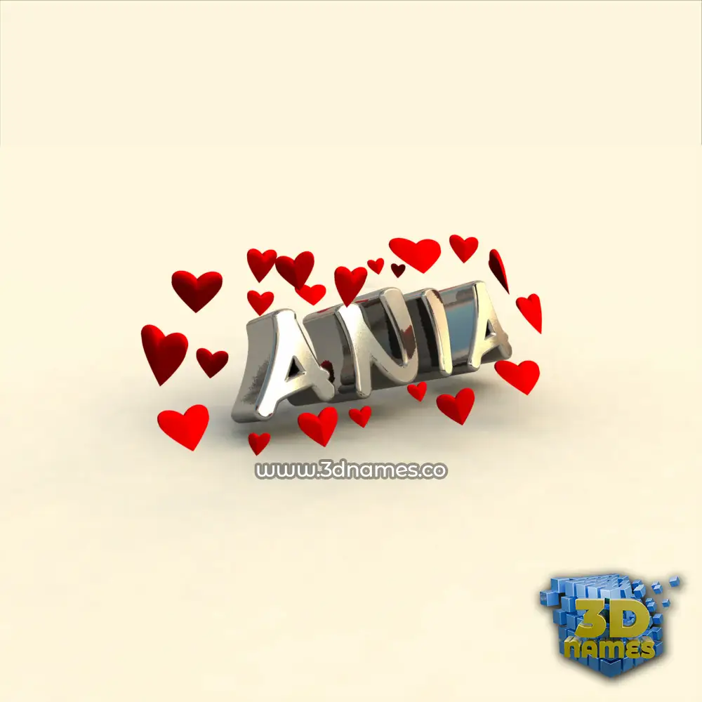 ania in In Love style - 3D name wallpaper
