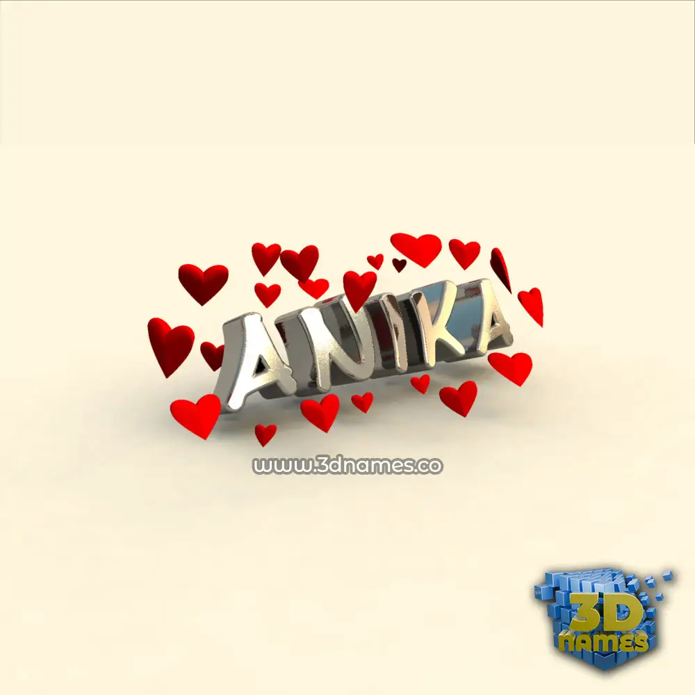 anika in In Love style - 3D name wallpaper