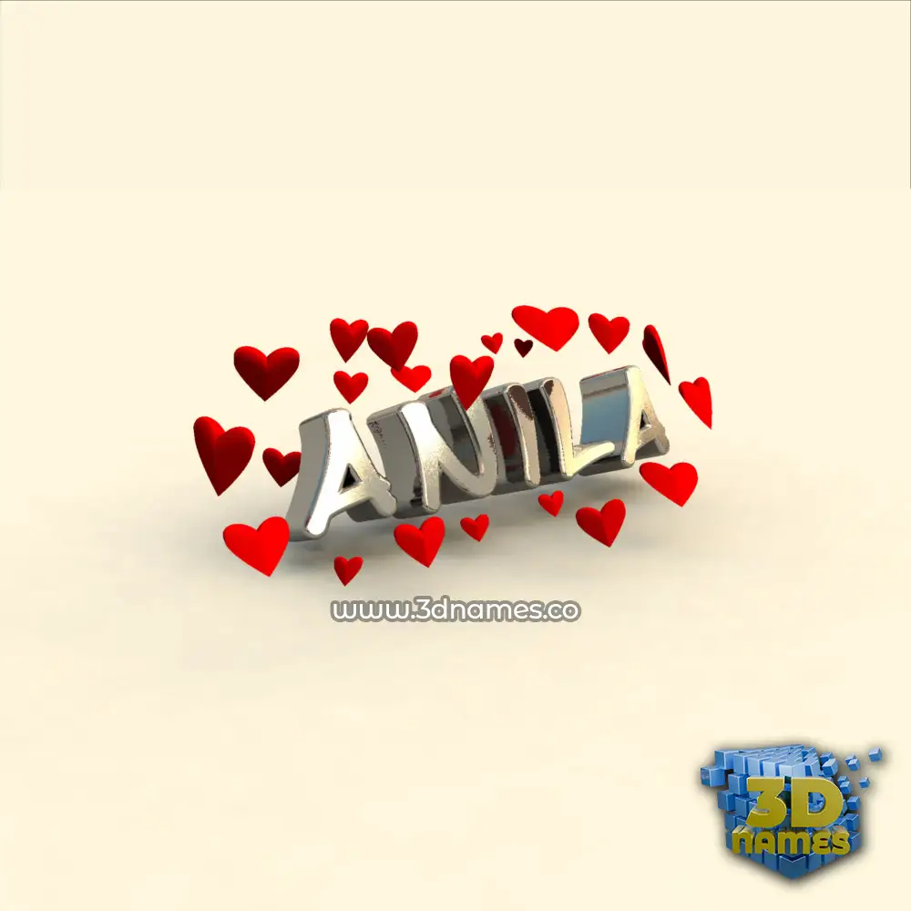 anila in In Love style - 3D name wallpaper