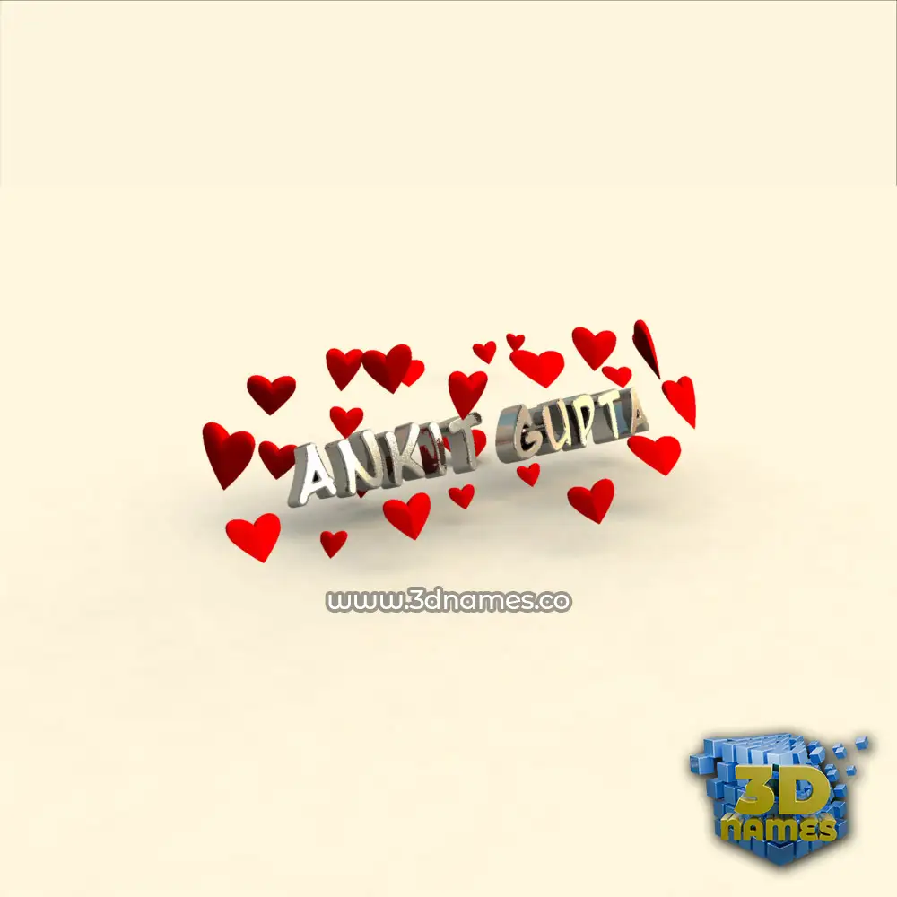 ankit gupta in In Love style - 3D name wallpaper