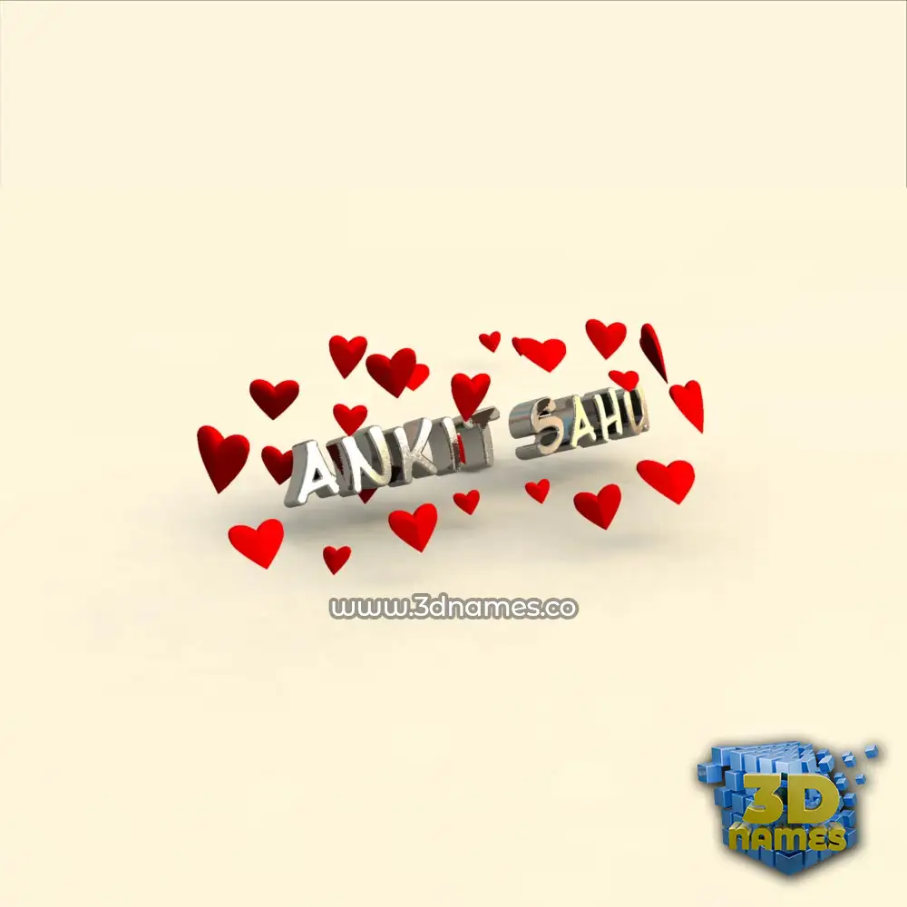 ankit sahu in In Love style - 3D name wallpaper