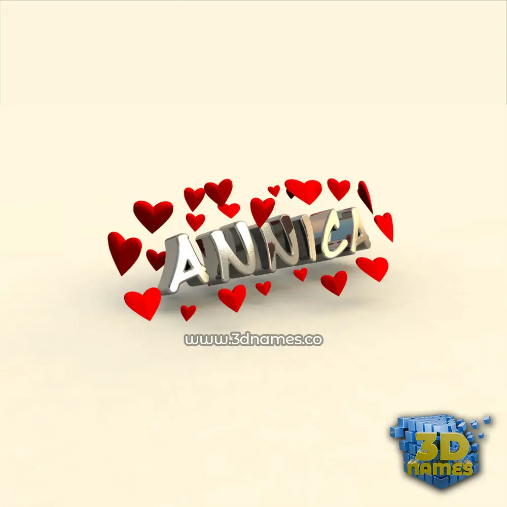annica in In Love style - 3D name wallpaper