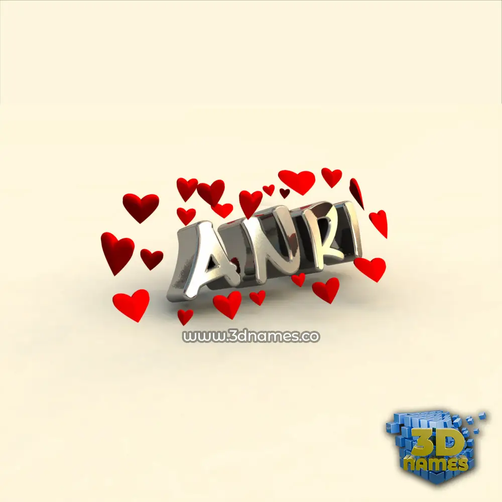 anri in In Love style - 3D name wallpaper