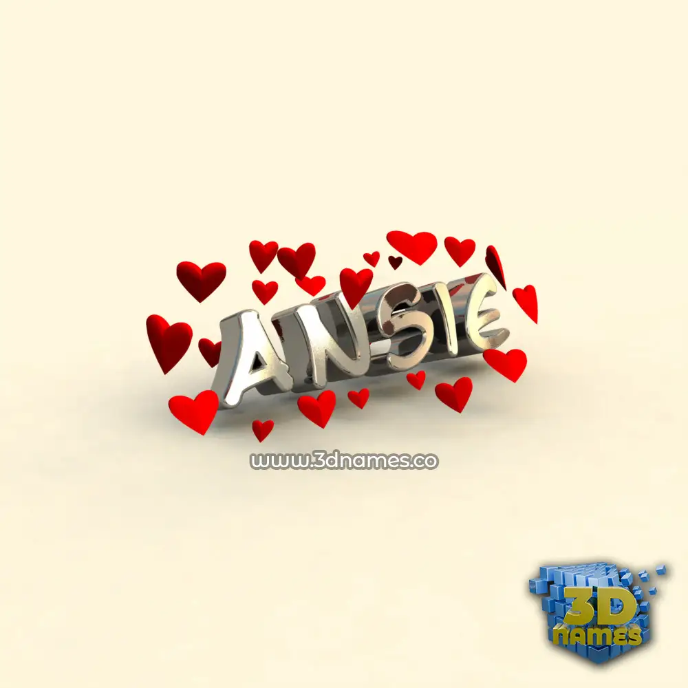 ansie in In Love style - 3D name wallpaper