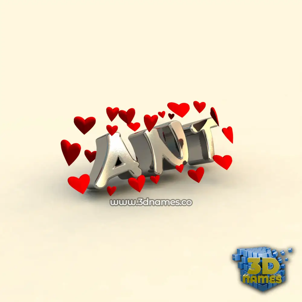 ant in In Love style - 3D name wallpaper