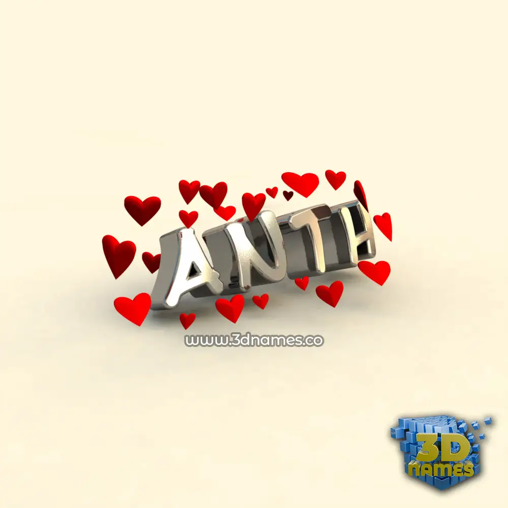 anth in In Love style - 3D name wallpaper