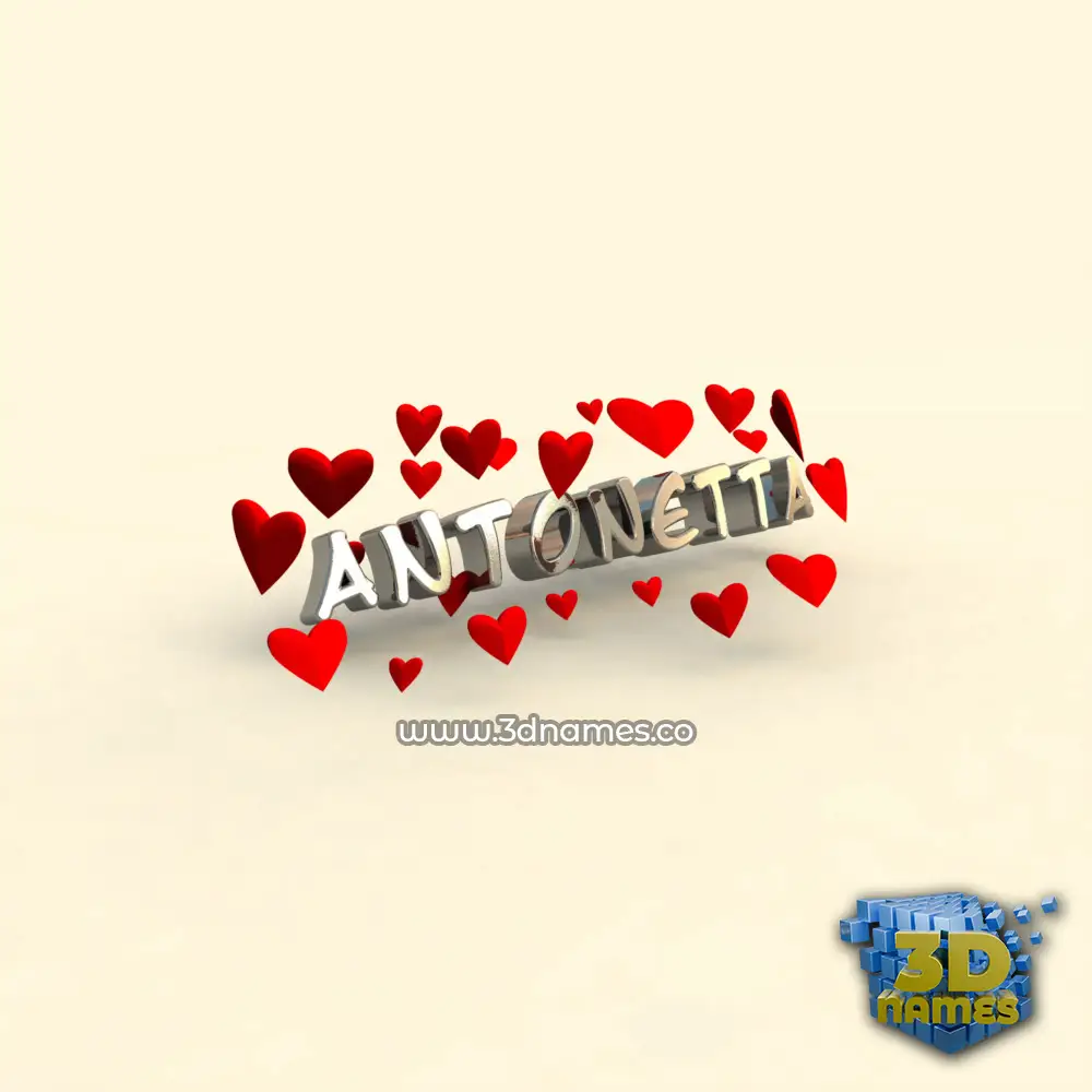 antonetta in In Love style - 3D name wallpaper