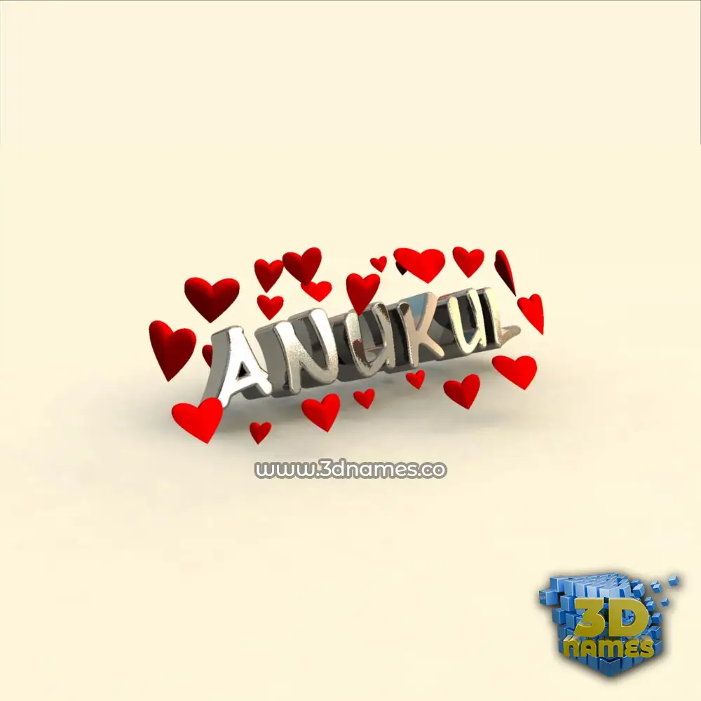 anukul in In Love style - 3D name wallpaper