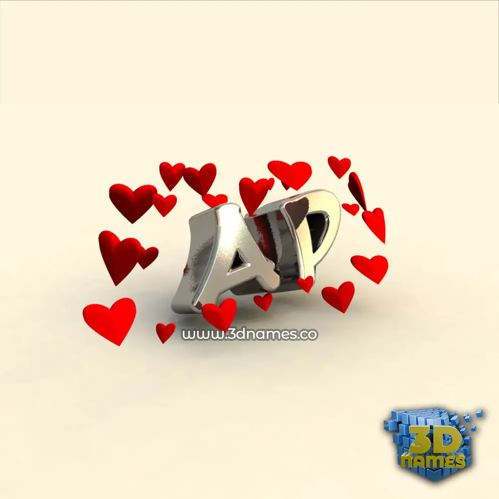 ap in In Love style - 3D name wallpaper