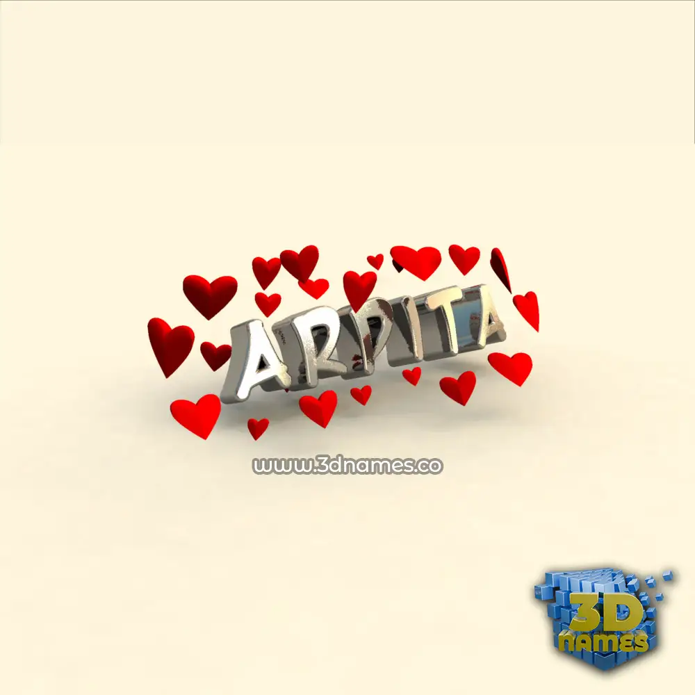 arpita in In Love style - 3D name wallpaper