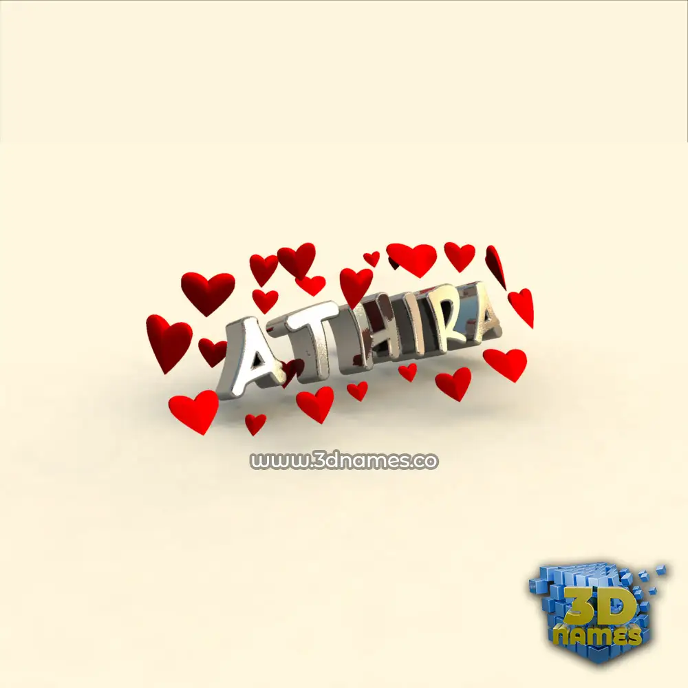 athira in In Love style - 3D name wallpaper