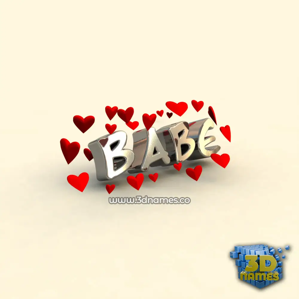babe in In Love style - 3D name wallpaper