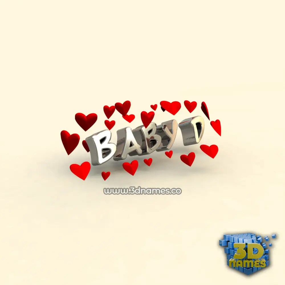 baby d in In Love style - 3D name wallpaper