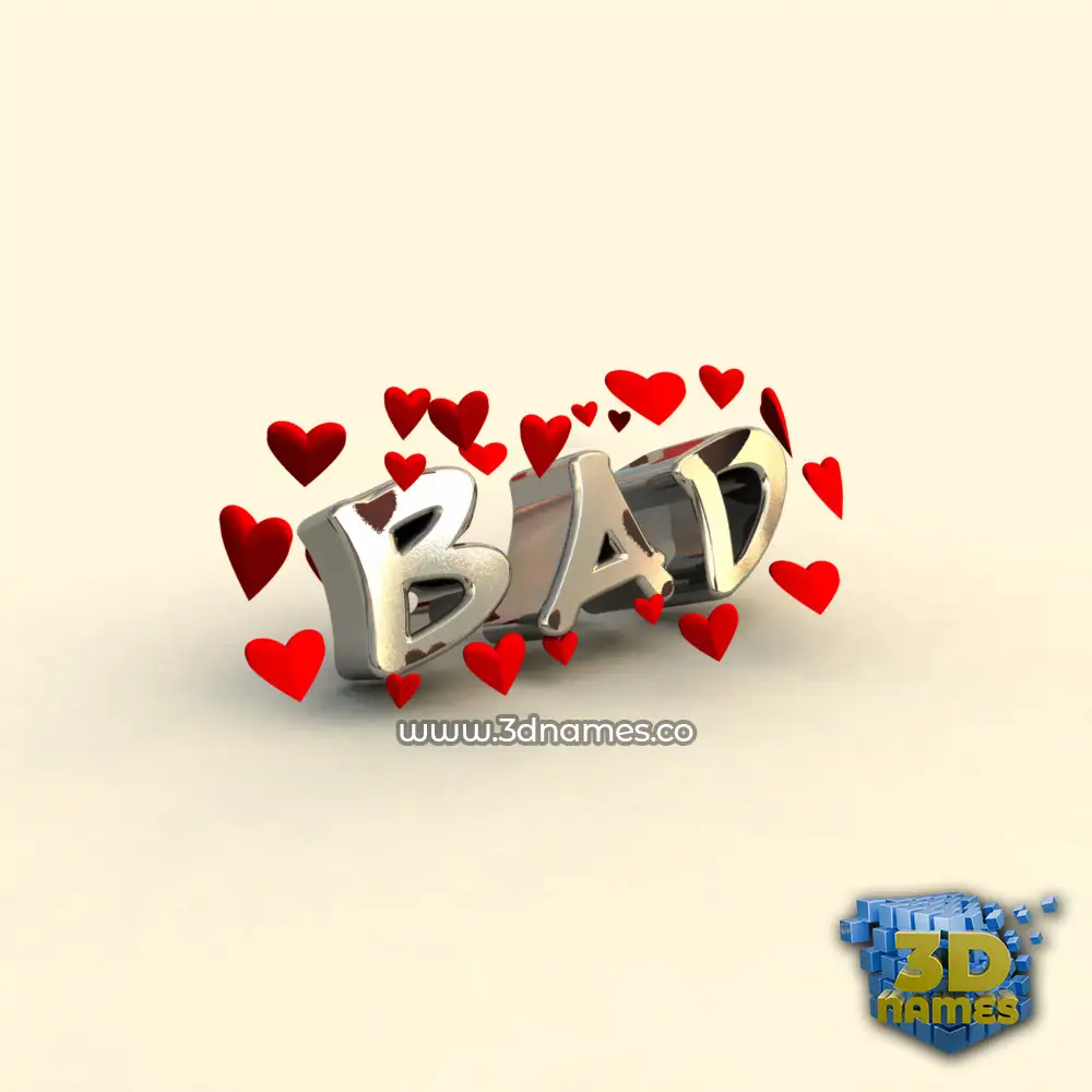 bad in In Love style - 3D name wallpaper