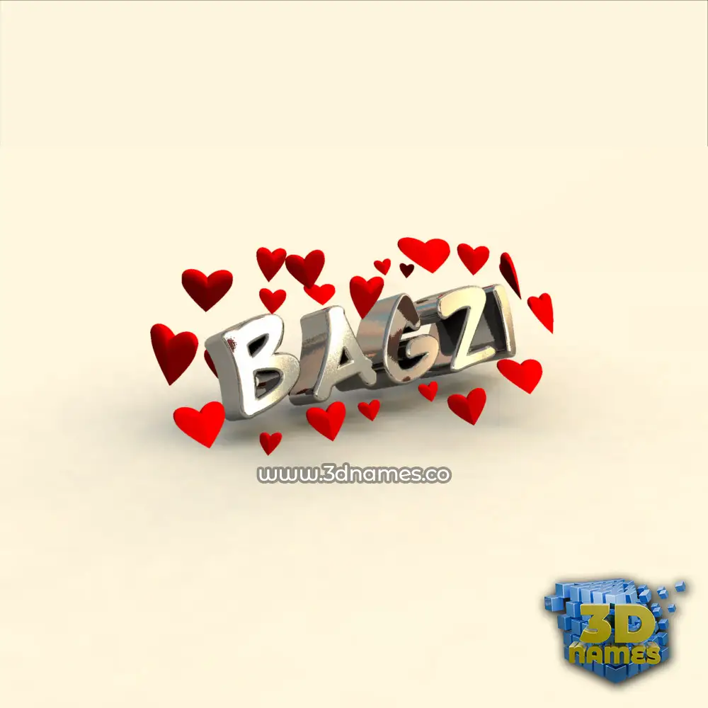 bagzi in In Love style - 3D name wallpaper