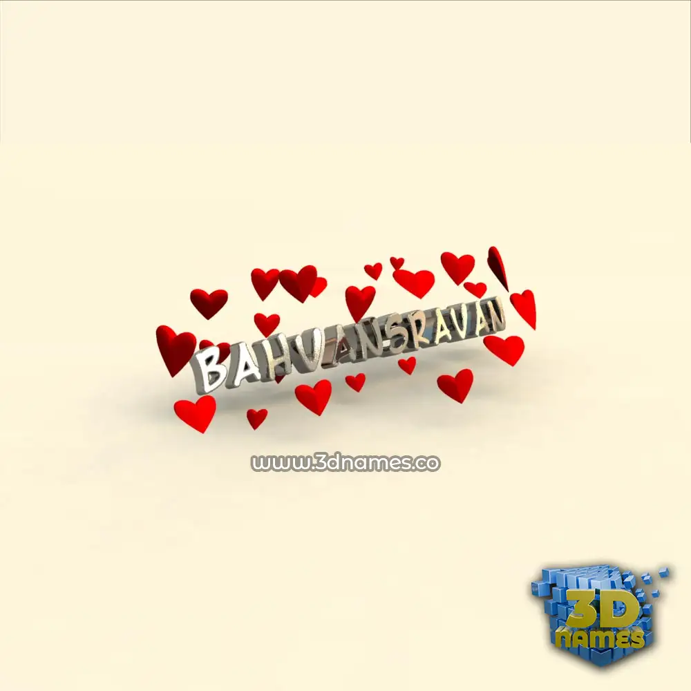 bahvansravan in In Love style - 3D name wallpaper