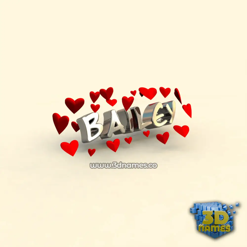 bailey in In Love style - 3D name wallpaper