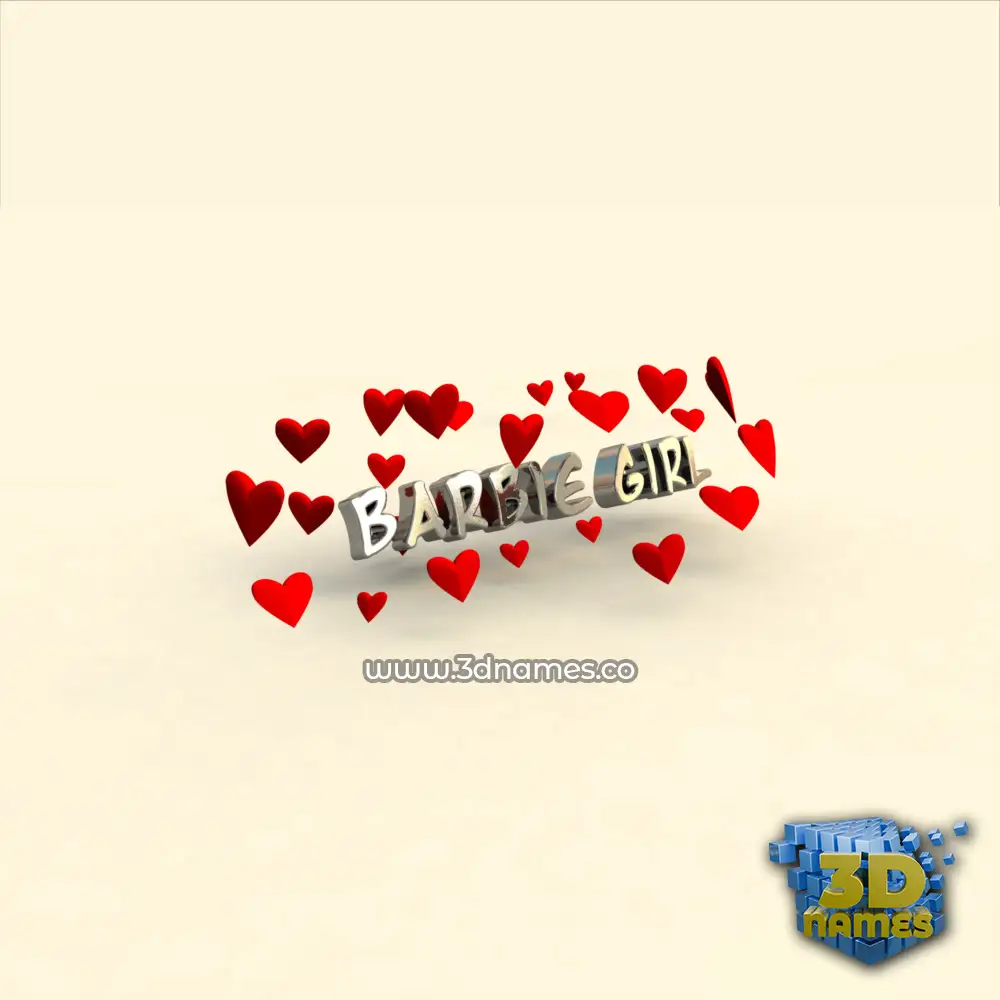 barbie girl in In Love style - 3D name wallpaper