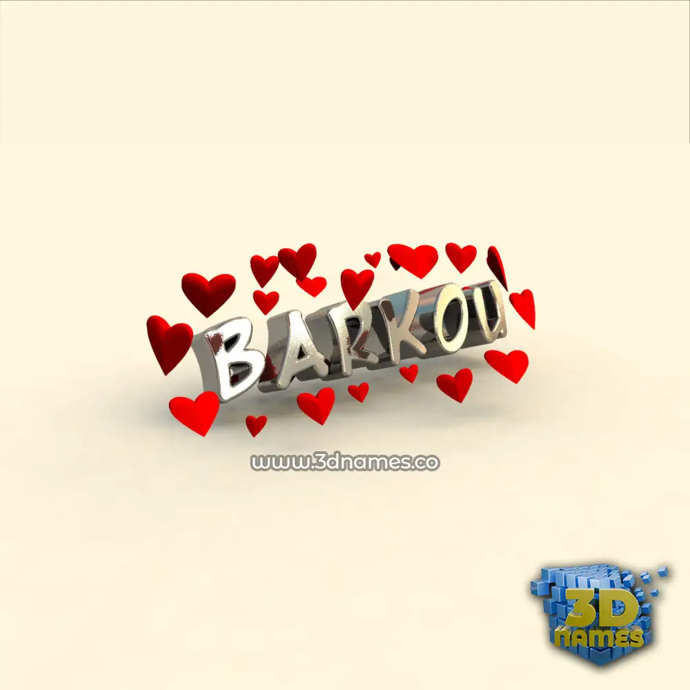 barkou in In Love style - 3D name wallpaper