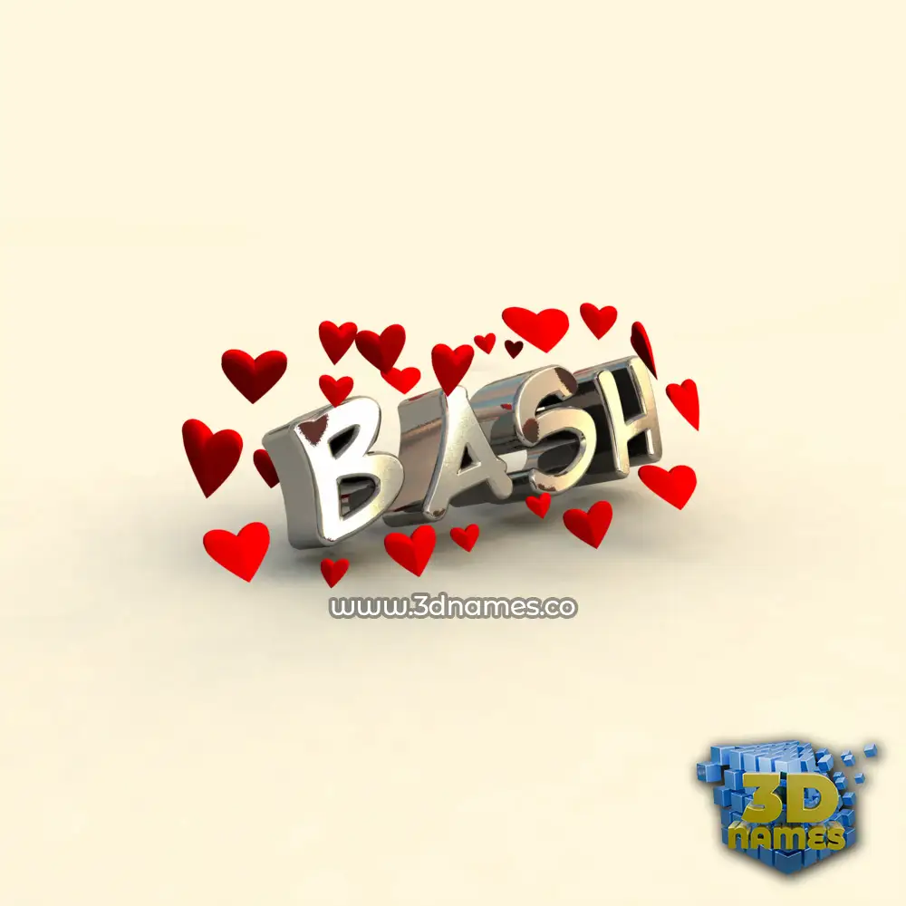 bash in In Love style - 3D name wallpaper