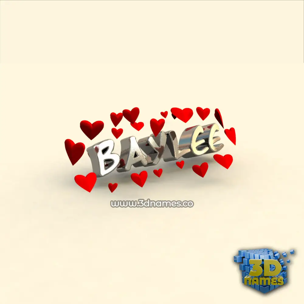 baylee in In Love style - 3D name wallpaper