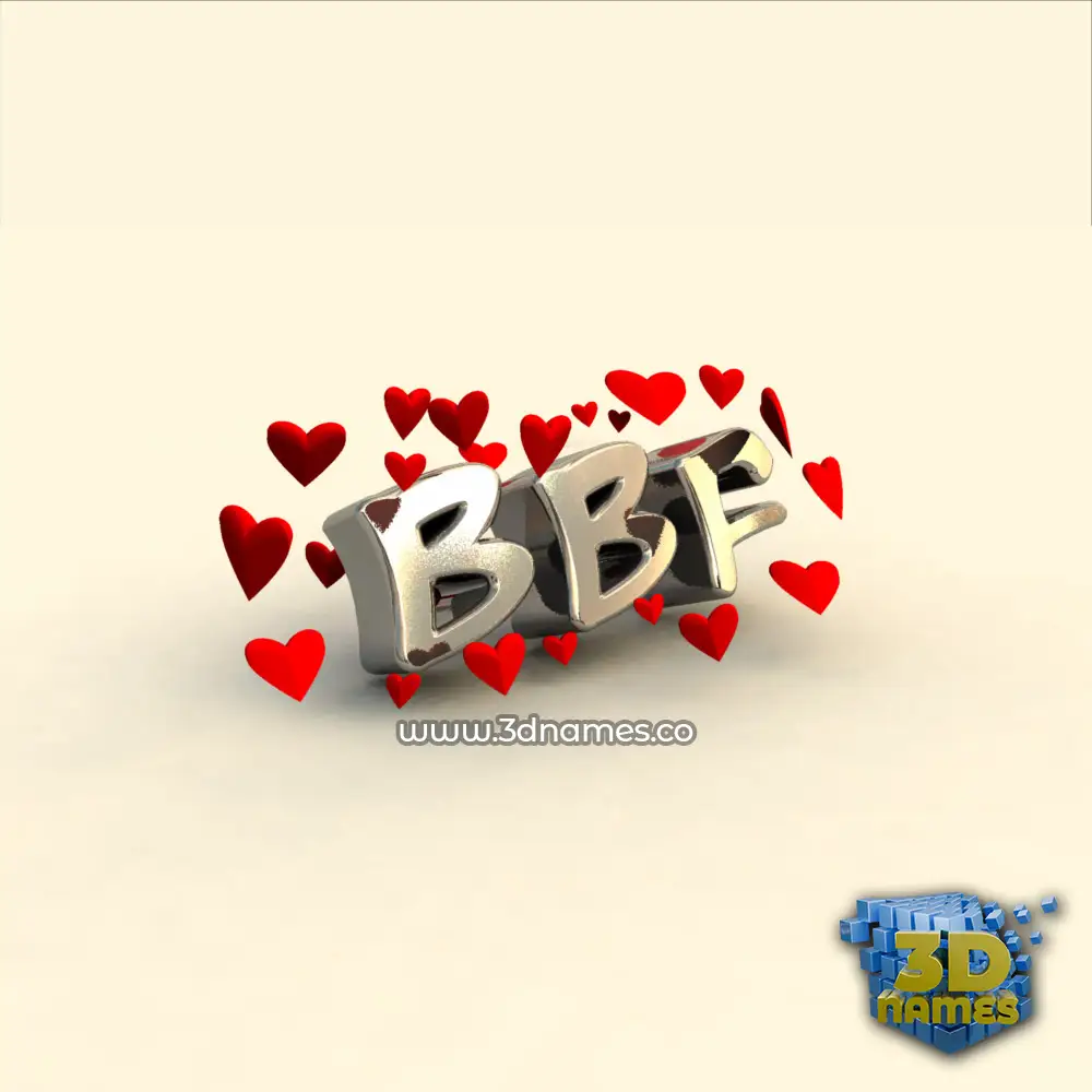 bbf in In Love style - 3D name wallpaper