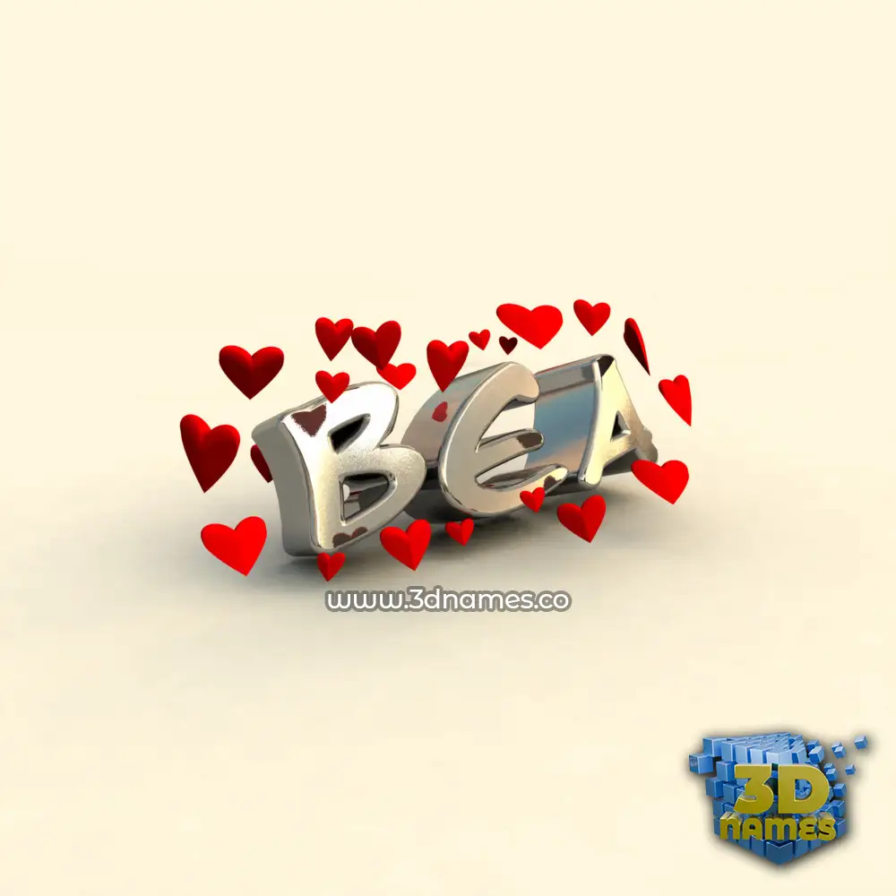 bea in In Love style - 3D name wallpaper