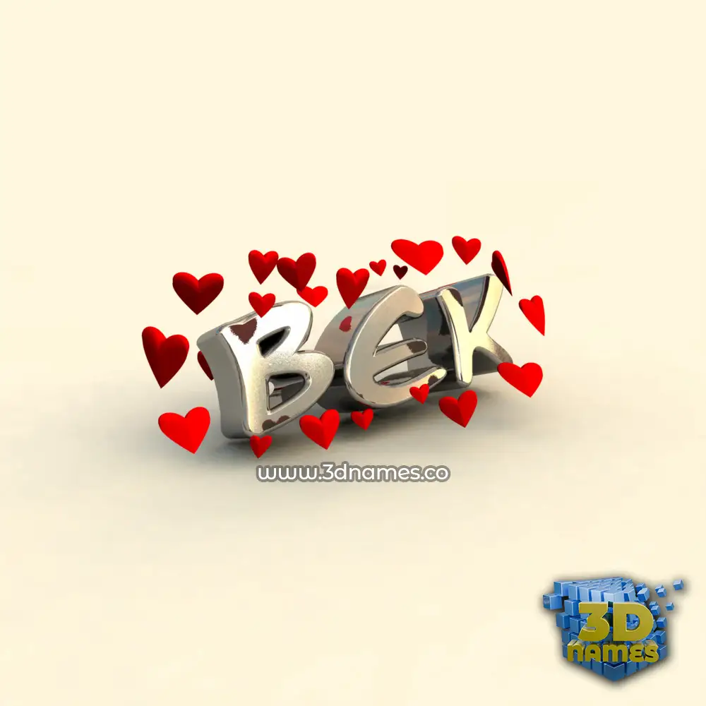 bek in In Love style - 3D name wallpaper
