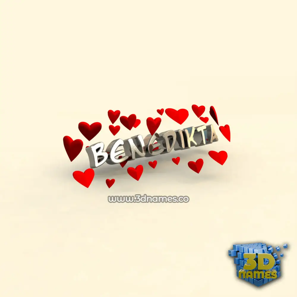 benedikta in In Love style - 3D name wallpaper