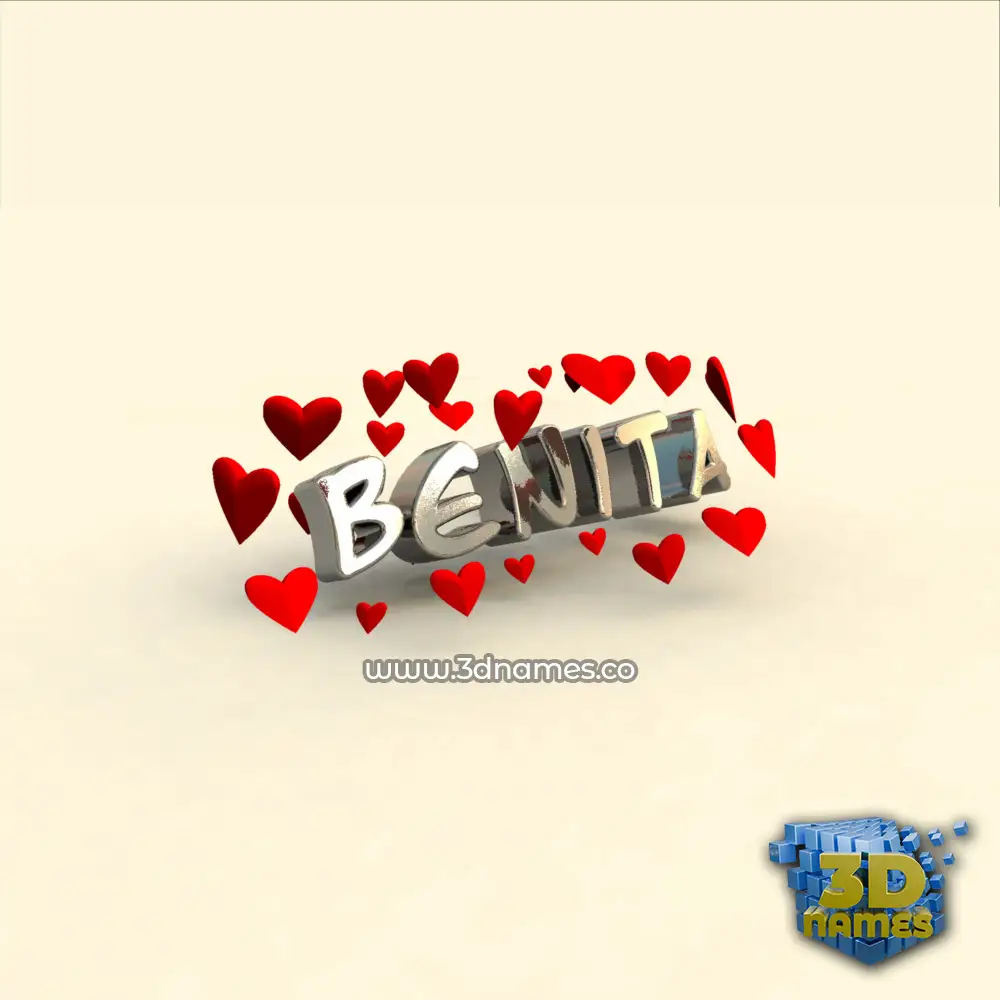 benita in In Love style - 3D name wallpaper