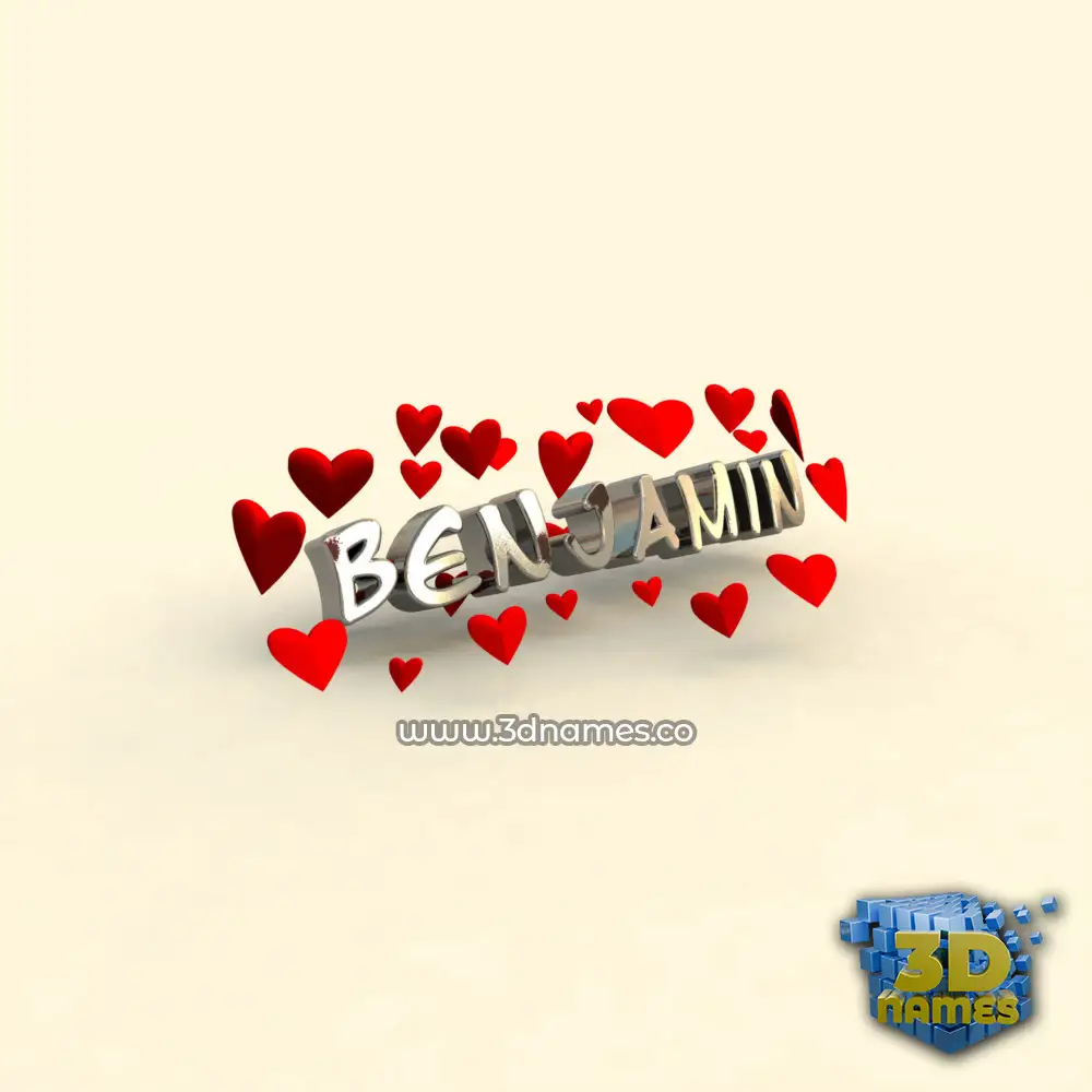 benjamin in In Love style - 3D name wallpaper
