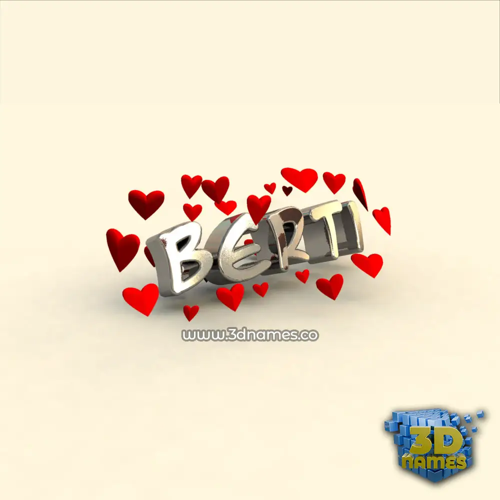 berti in In Love style - 3D name wallpaper
