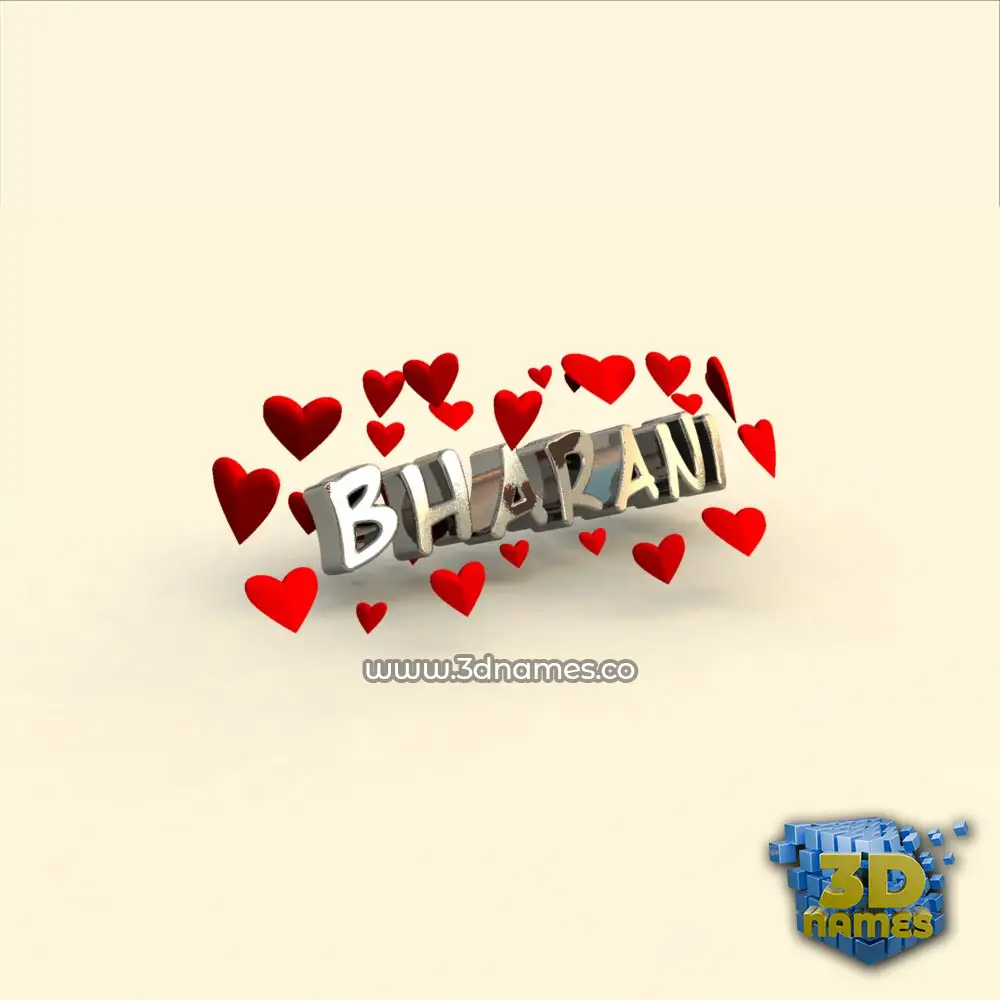 bharani in In Love style - 3D name wallpaper