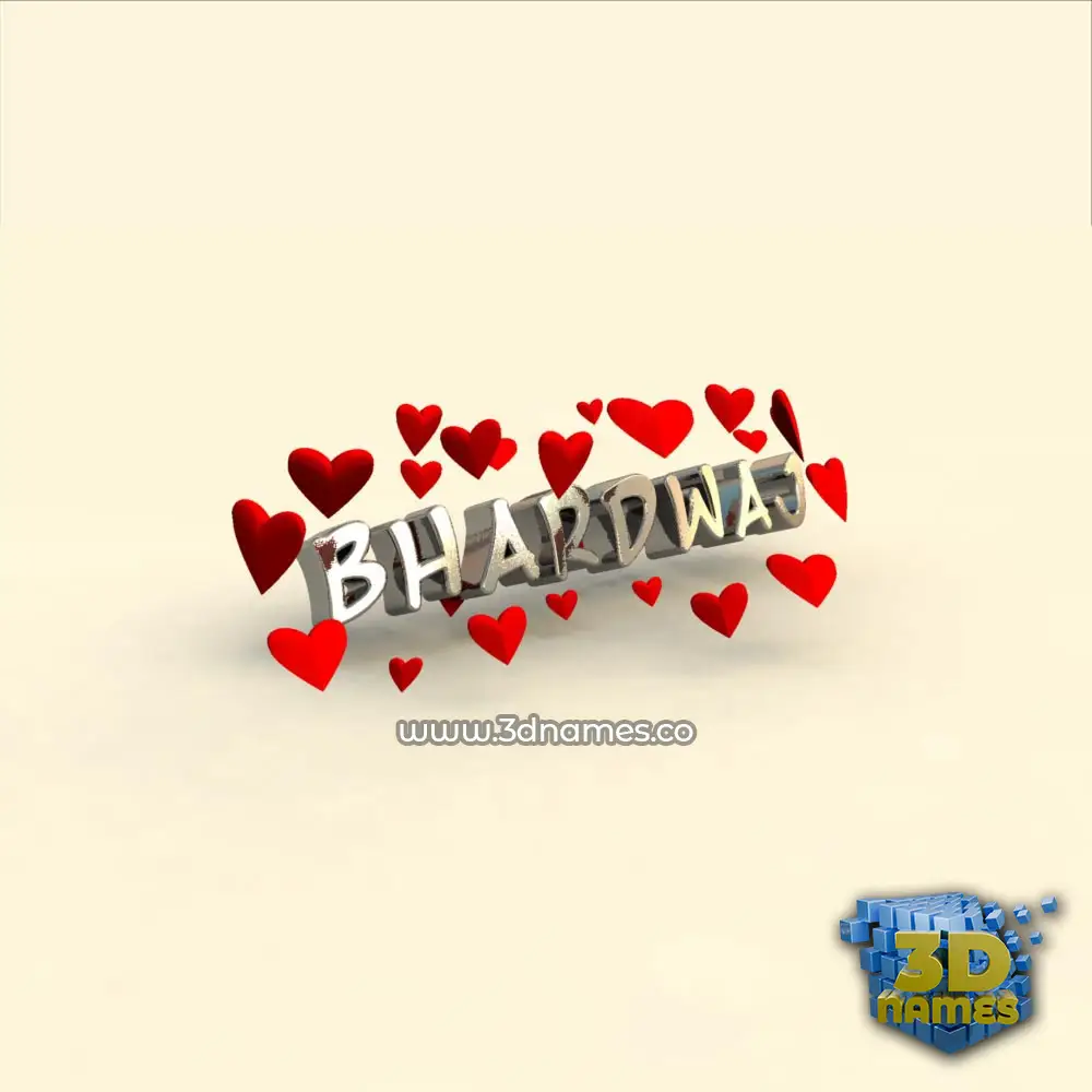 bhardwaj in In Love style - 3D name wallpaper