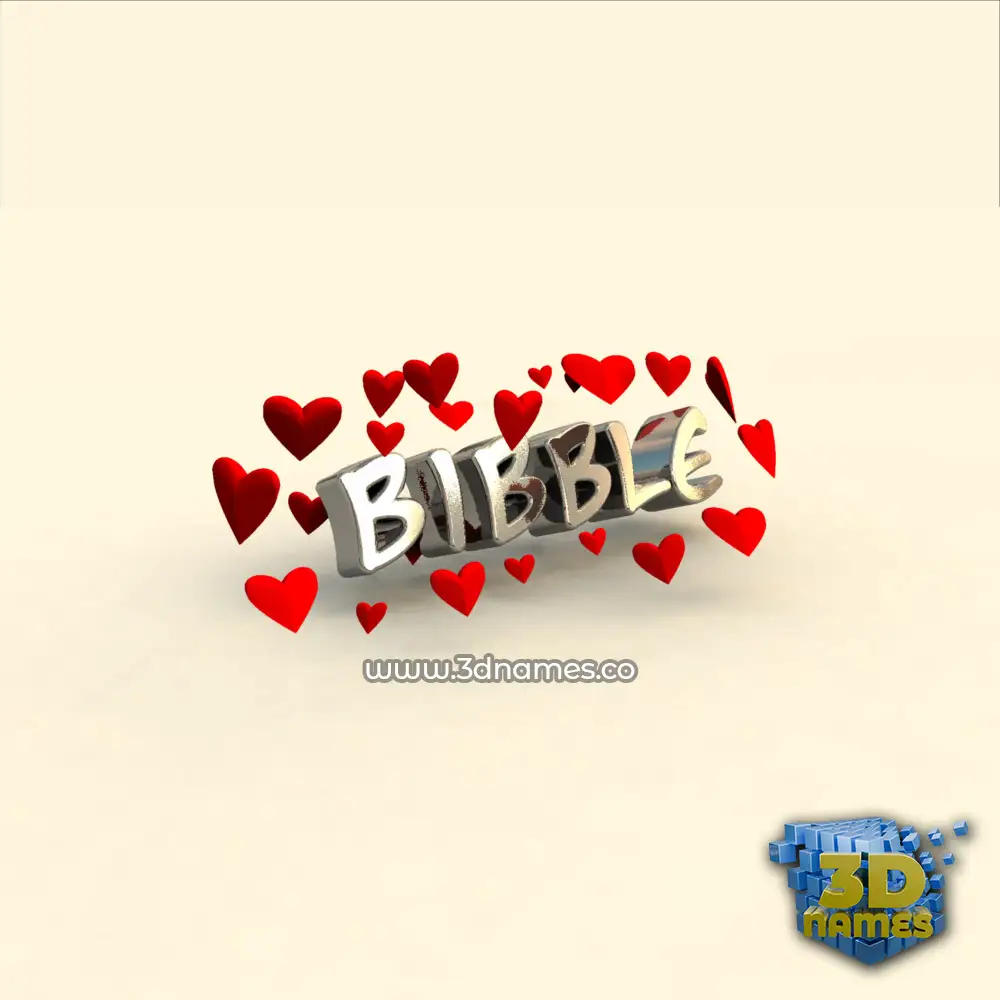 bibble in In Love style - 3D name wallpaper