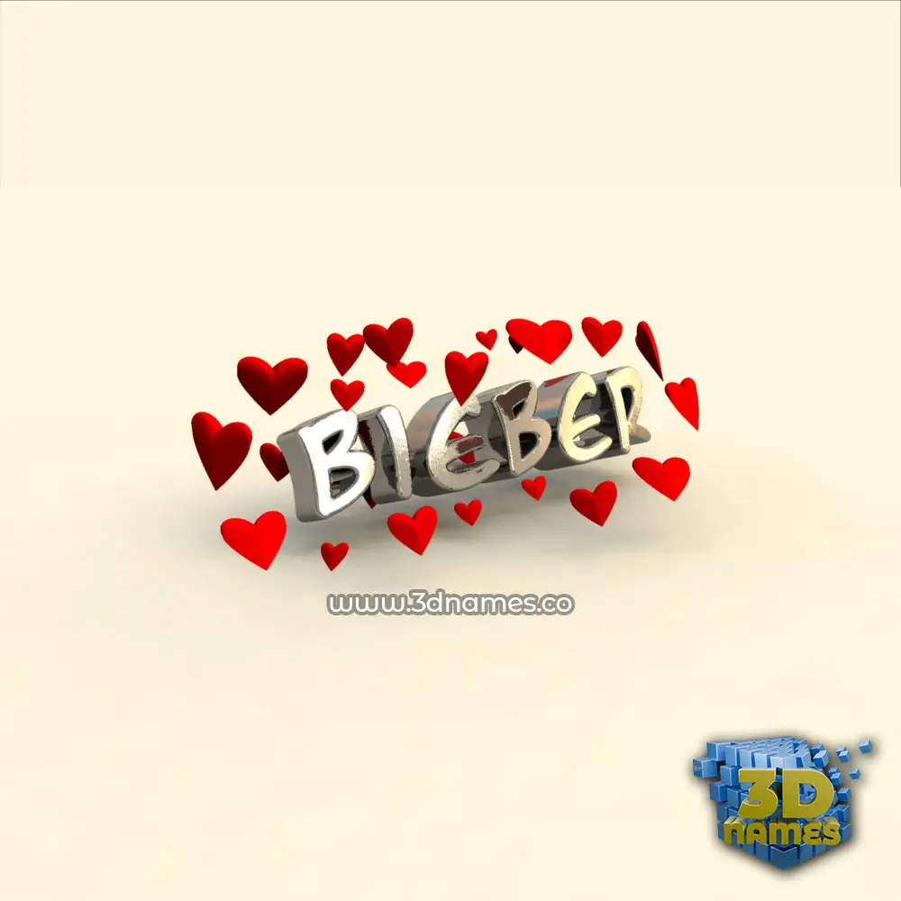 bieber in In Love style - 3D name wallpaper