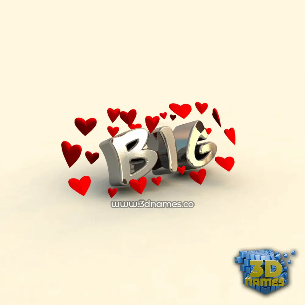 big in In Love style - 3D name wallpaper