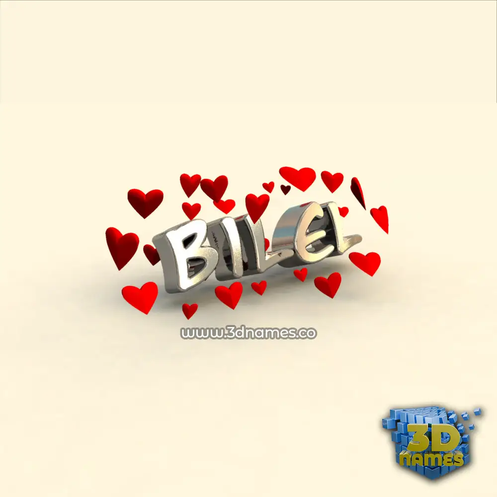 bilel in In Love style - 3D name wallpaper