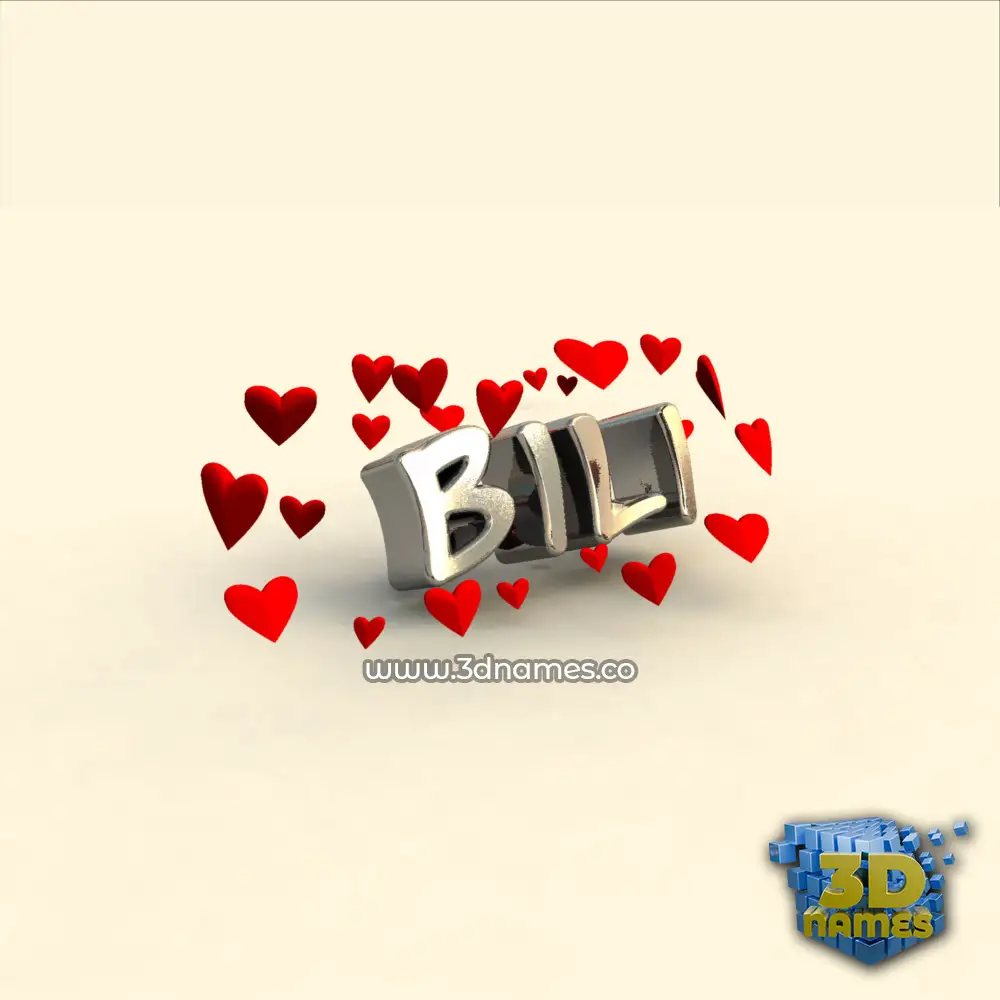 bili in In Love style - 3D name wallpaper