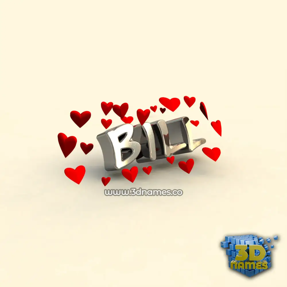 bill in In Love style - 3D name wallpaper